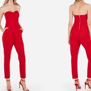 NEW EXPRESS RACING RED STRAPLESS SWEETHEART JUMPSU